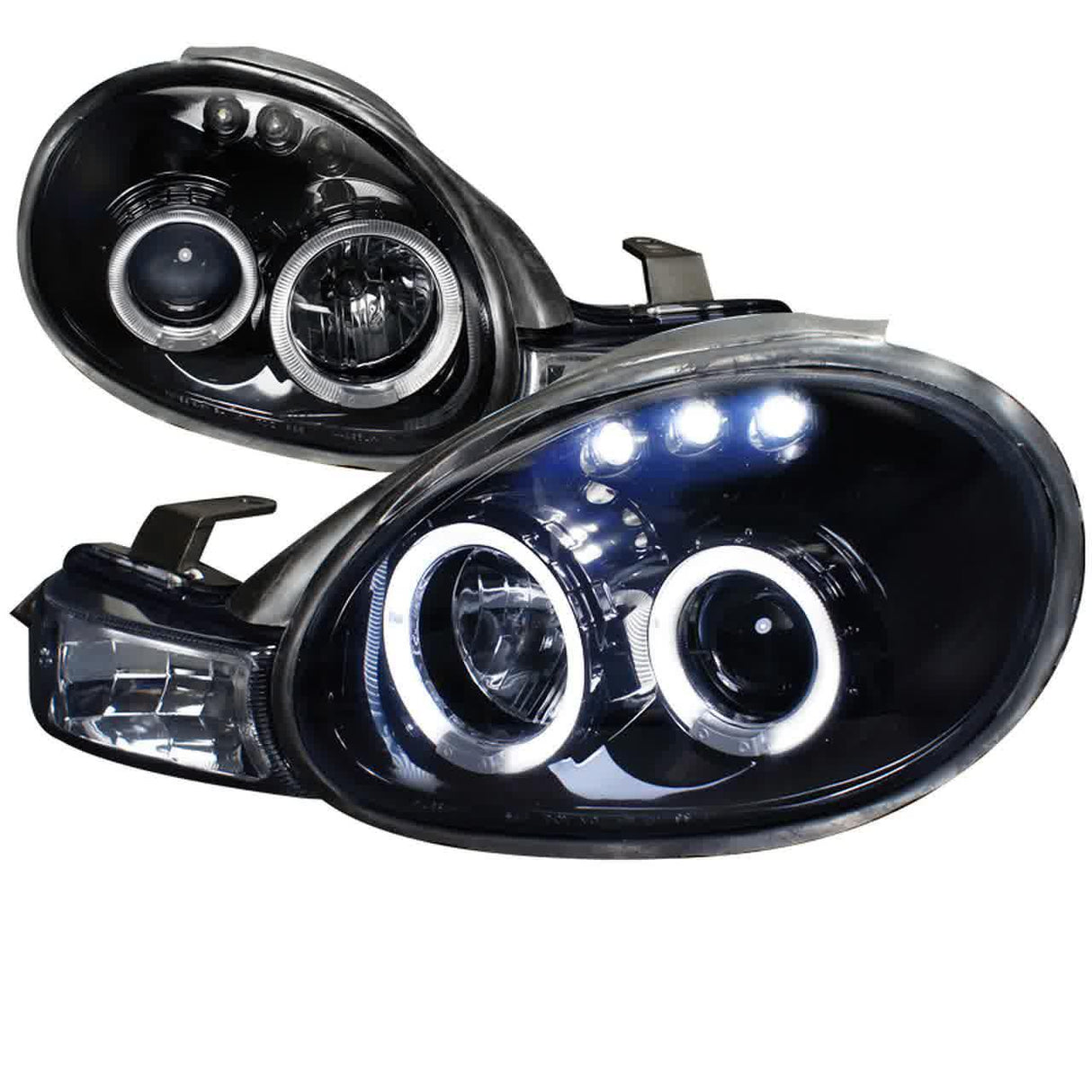 Spec-D Projector Headlights Dodge Neon (00-02) Dual Halo LED - Black