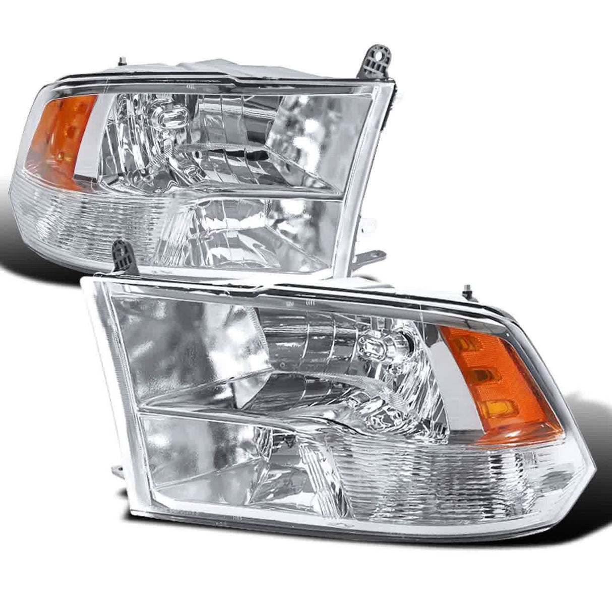 Spec-D Crystal Headlights Dodge Ram (2009-2018) Optional LED Bar - Matte Black or Chrome