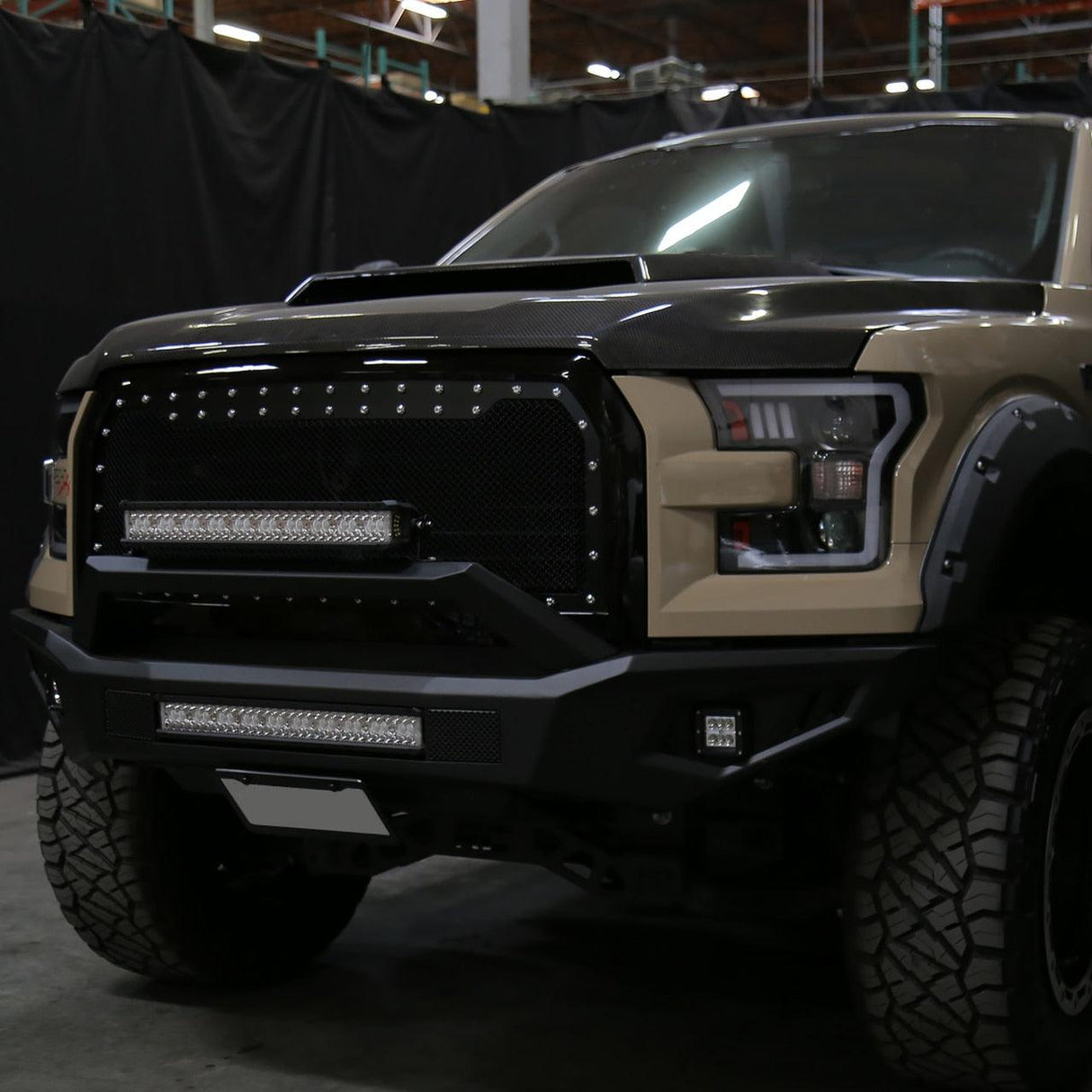 Spec-D Projector Headlights Ford F150 (2015-2016-2017) RS Triple LED - Black / Chrome / Smoke