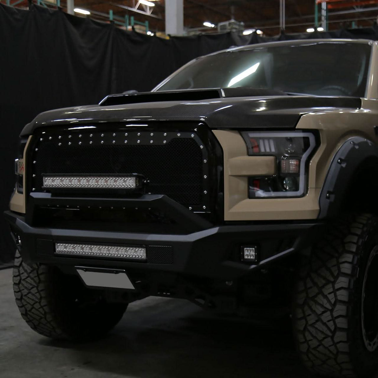 Spec-D Projector Headlights Ford F150 (2015-2016-2017) RS Triple LED - Black / Chrome / Smoke