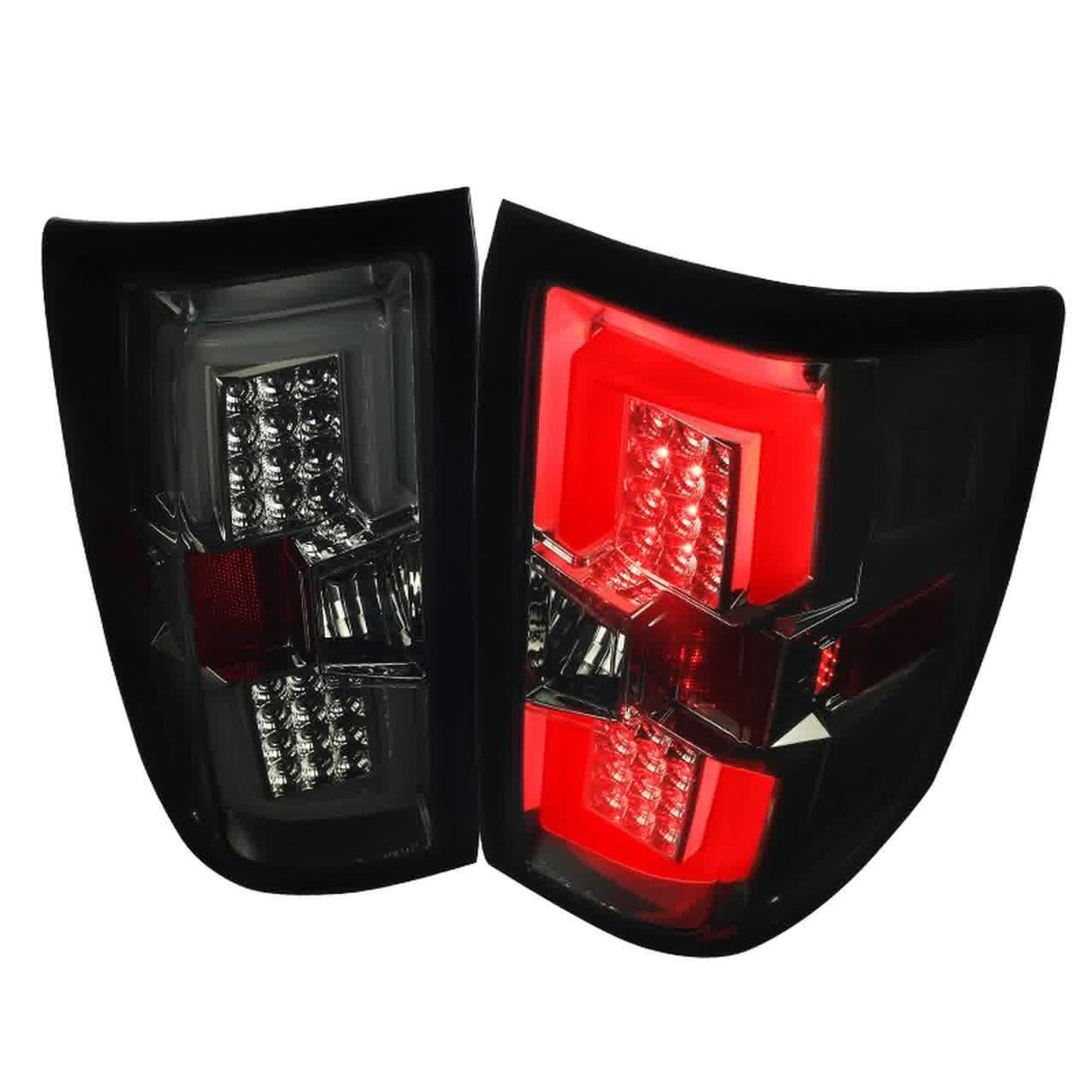 Spec-D LED Tail Lights Silverado (14-17) Sierra (15-17) w/ Red LED U-Bar Black or Chrome