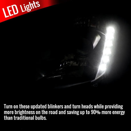 Nissan 350Z SMD LED Strip with HID Black or Chrome Projector Headlights (2003-2005) - K2 Industries