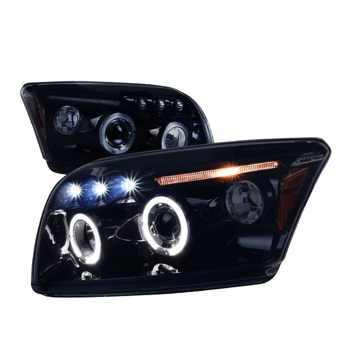 Spec-D Projector Headlights Dodge Caliber (2007-2012) LED Halo - Black / Chrome / Smoked