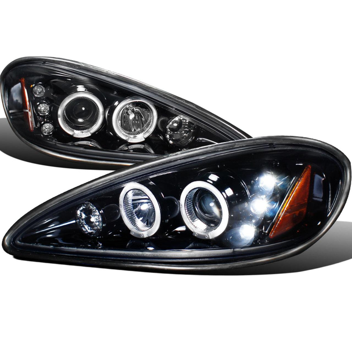 Spec-D Projector Headlights Pontiac Grand Am (99-05) Halo LED - Black or Chrome