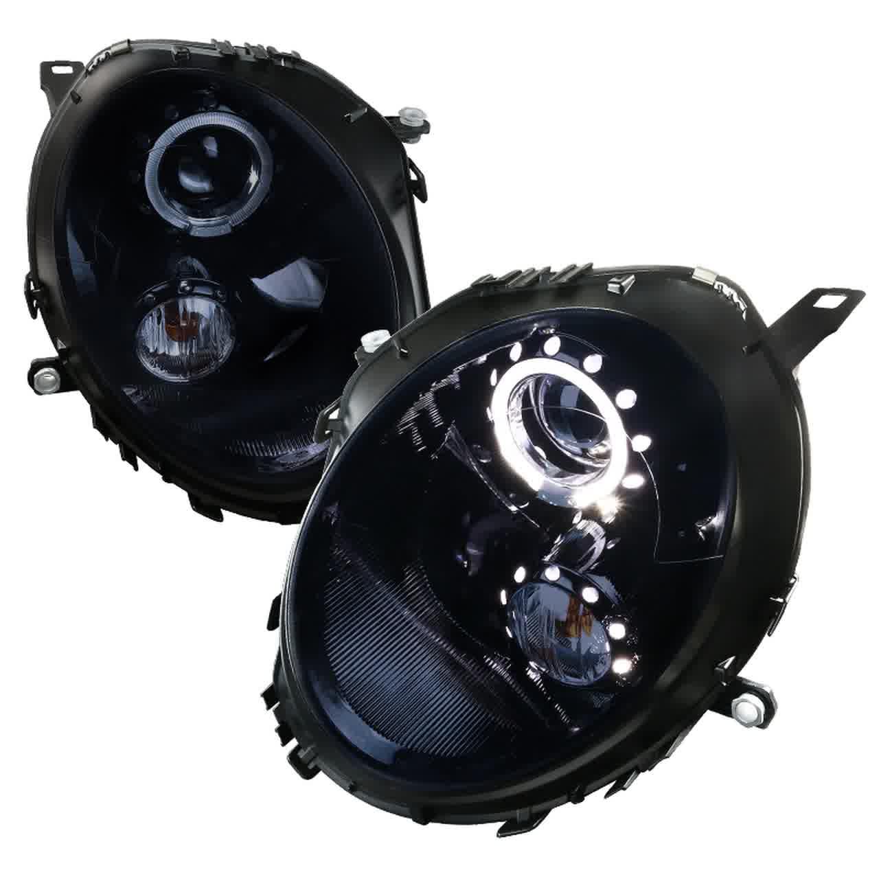 Spec-D Projector Headlights Mini Cooper R55 / R56 / R57 / R58 / R59 (07-15) LED Halo - Black or Chrome