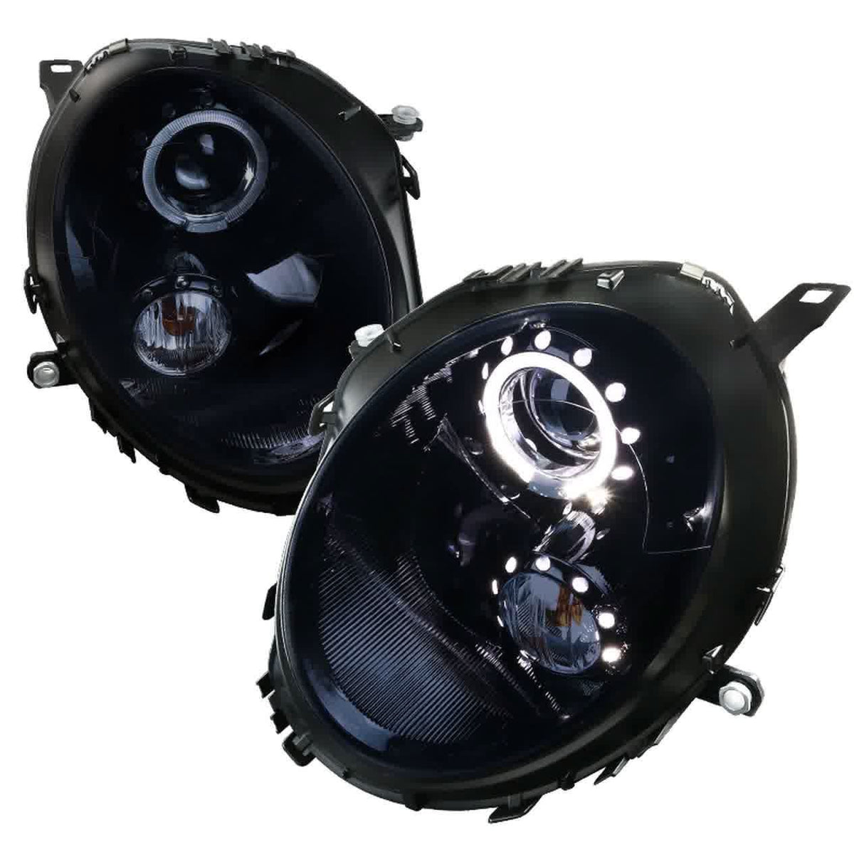 Spec-D Projector Headlights Mini Cooper R55 / R56 / R57 / R58 / R59 (07-15) LED Halo - Black or Chrome