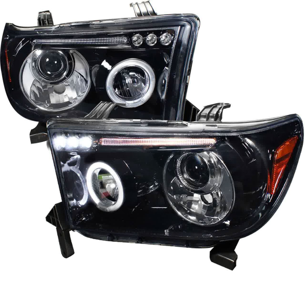 Spec-D Projector Headlights Toyota Tundra (07-13) Sequoia (08-14) LED Halo - Black or Chrome