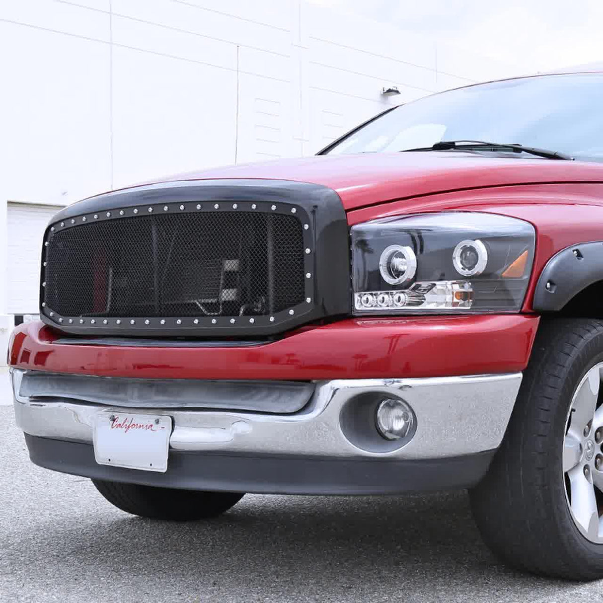 Spec-D Grill Dodge Ram 1500 2500 3500 (2006-2008) Rivet / Vertical / Mesh Style
