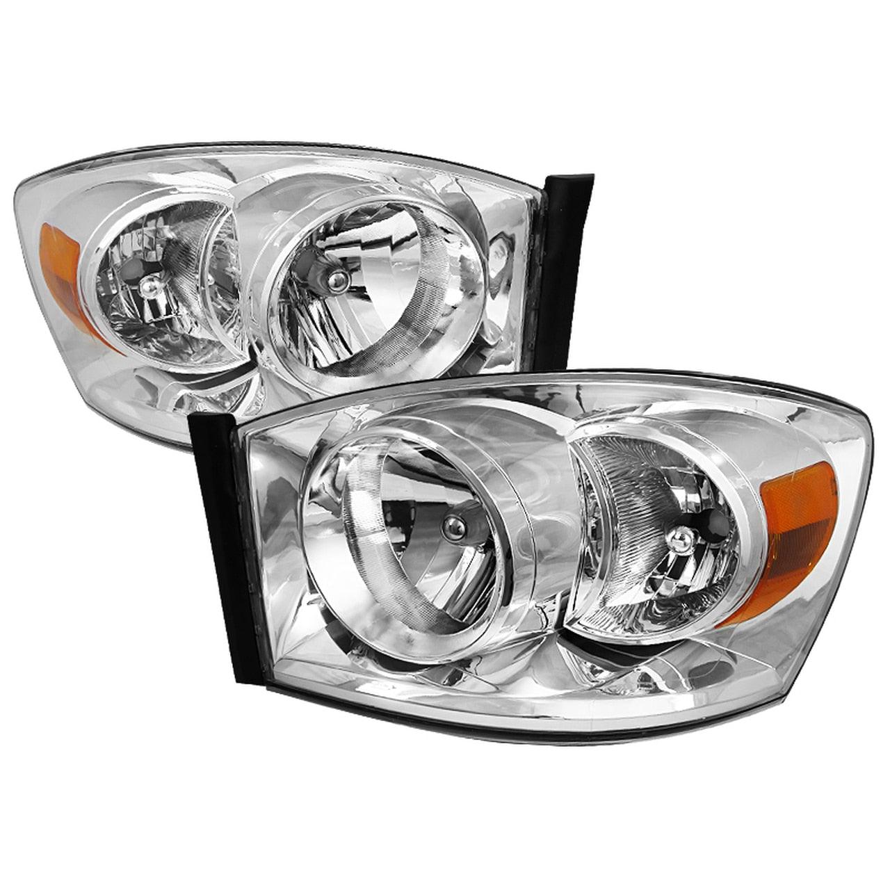 Spec-D OEM Replacement Headlights Dodge Ram 1500 (2006-2008) 2500/3500 (2006-2009) Clear / Black / Smoked