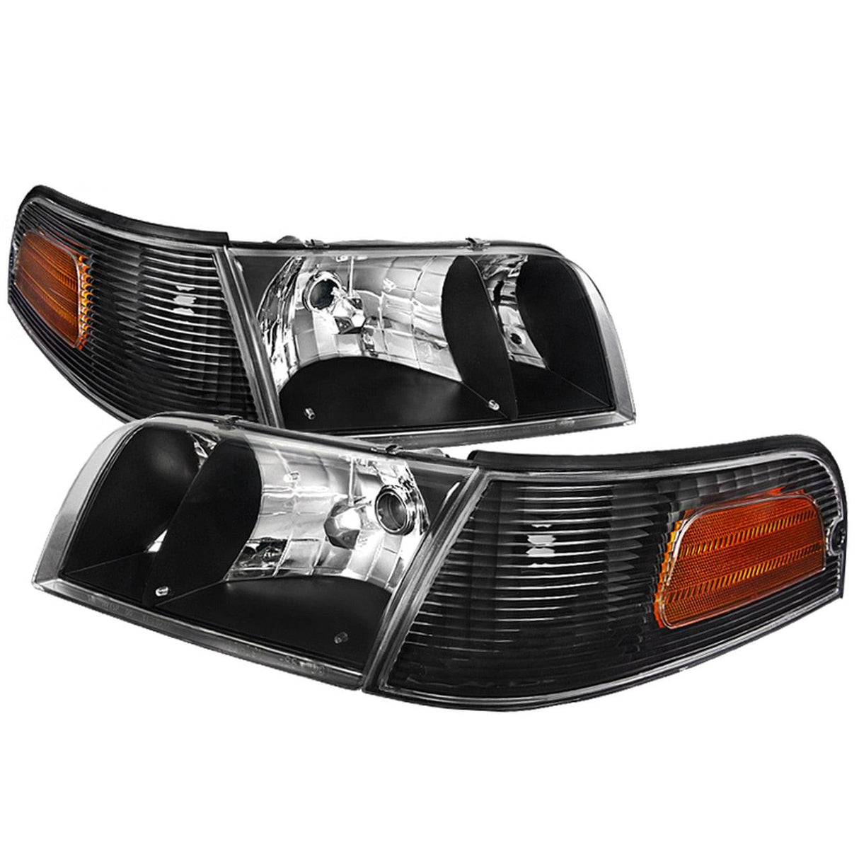 Spec-D OEM Replacement Headlights Ford Crown Victoria (1998-2011) Black / Smoked / Chrome