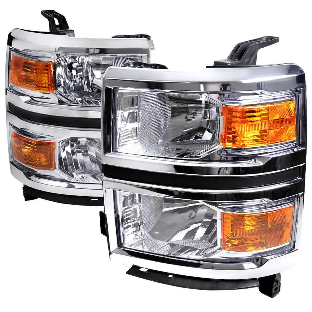 Spec-D OEM Replacement Headlights Chevy Silverado 1500 (14-15) Matte Black or Chrome Housing