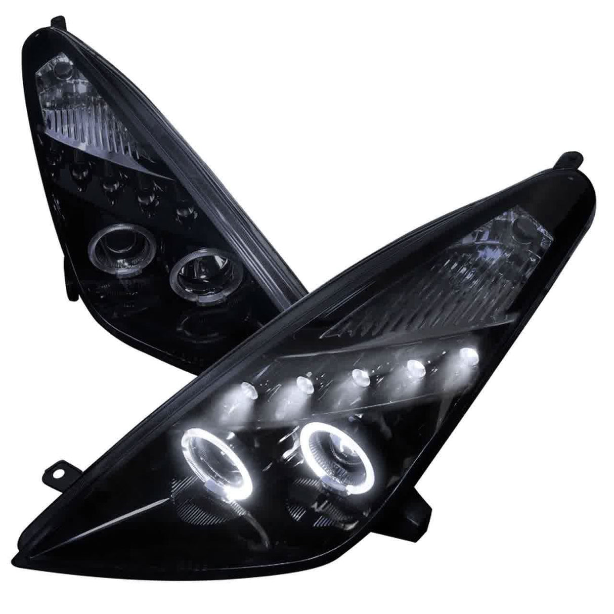 Spec-D Projector Headlights Toyota Celica (00-05) Dual Halo w/ LED - Black / Chrome