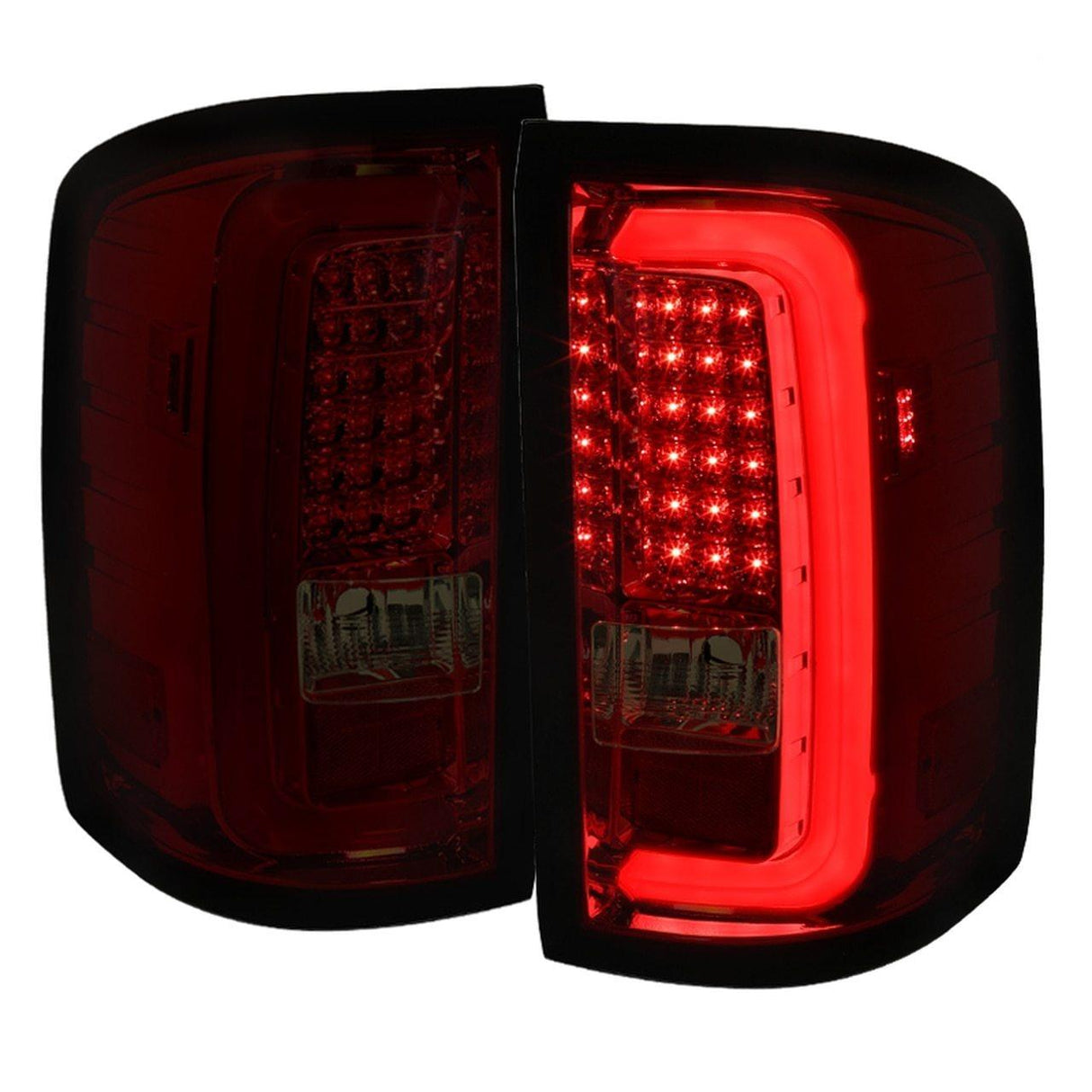 Spec-D LED Tail Lights GMC Sierra (2014-2018) C-BAR - Black / Clear / Smoked / Tinted / Red