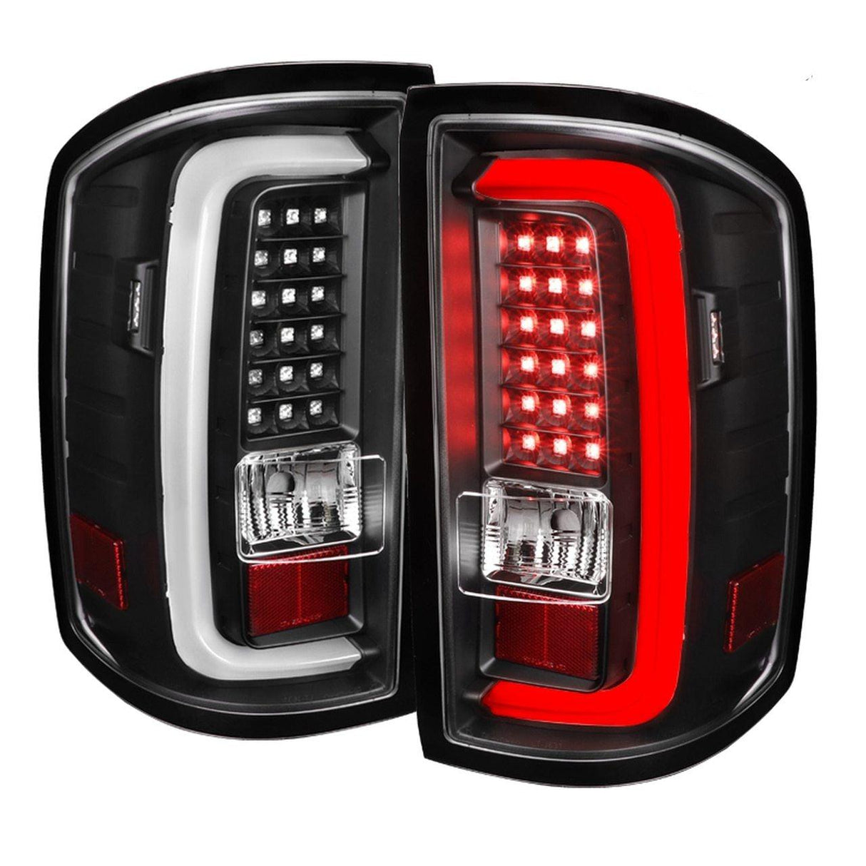 Spec-D LED Tail Lights GMC Sierra (2014-2018) C-BAR - Black / Clear / Smoked / Tinted / Red