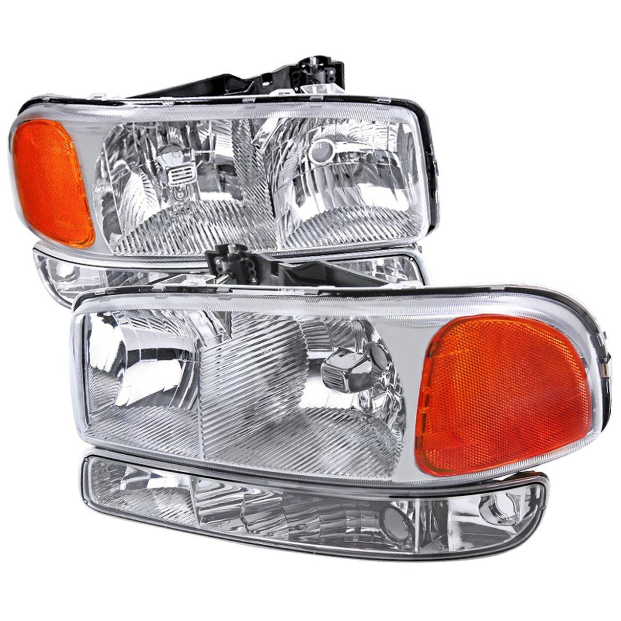 Spec-D OEM Replacement Headlights GMC Sierra (99-06) Yukon (00-06) Black or Chrome