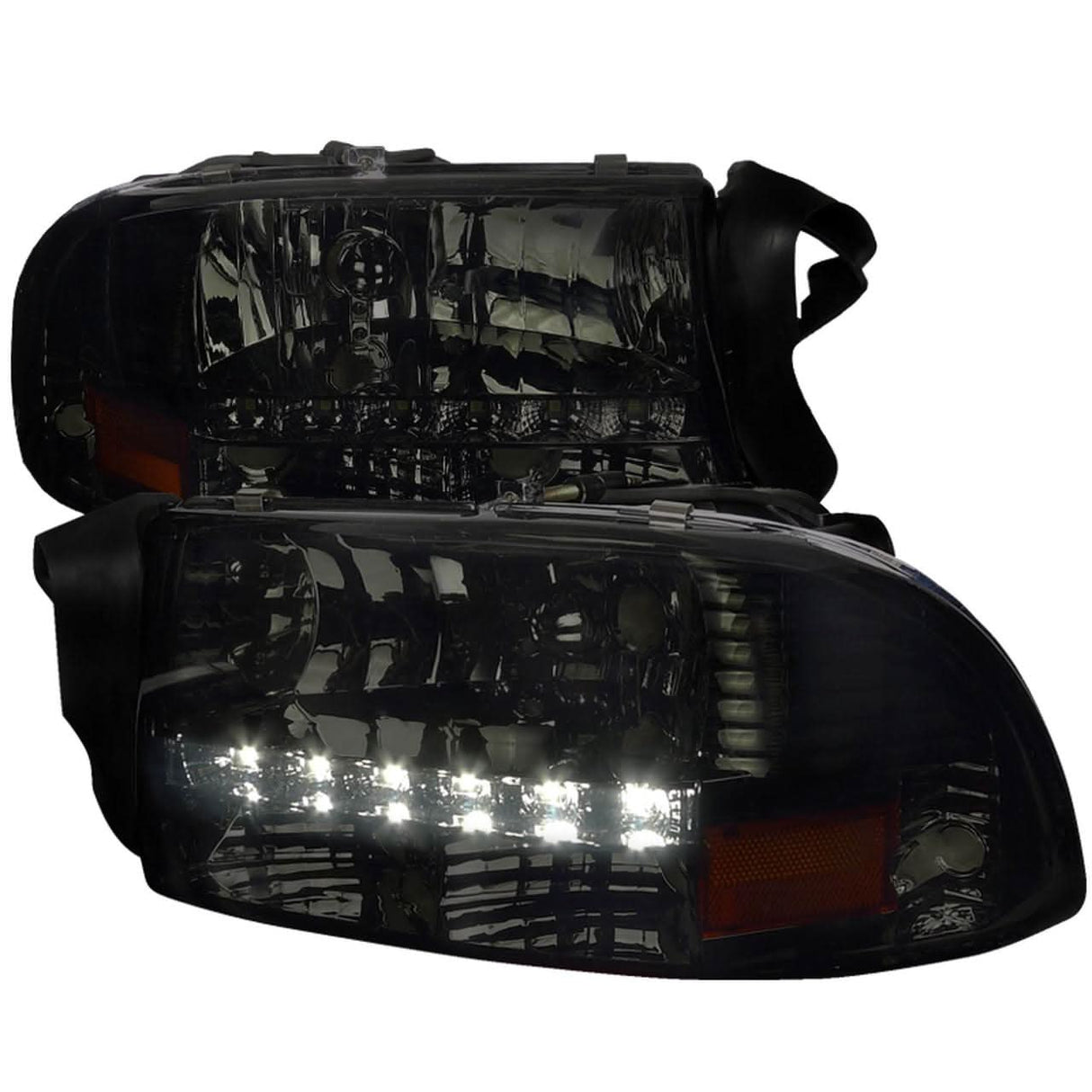 Spec-D Projector Headlights Dodge Dakota (97-04) Durango (98-03) Halo or SMD LED Strip - Black or Chrome