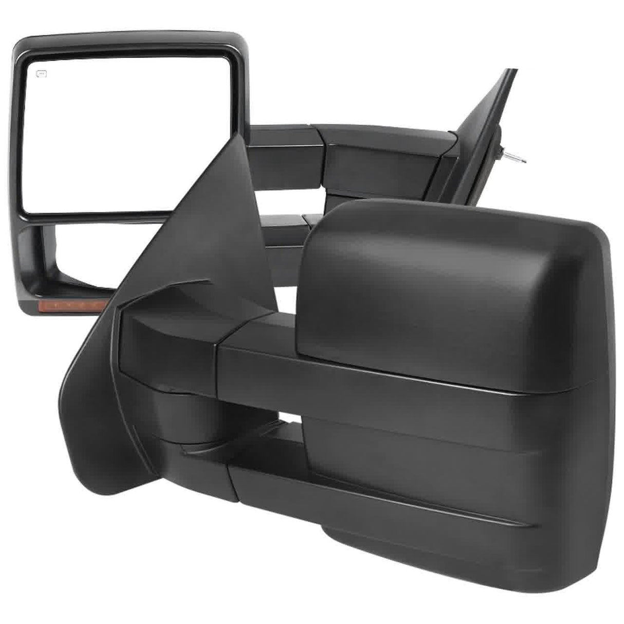 Spec-D Towing Mirrors Ford F150 (04-06) Powered / Heated / LED Turn Signal & Puddle Lights - Black or Chrome