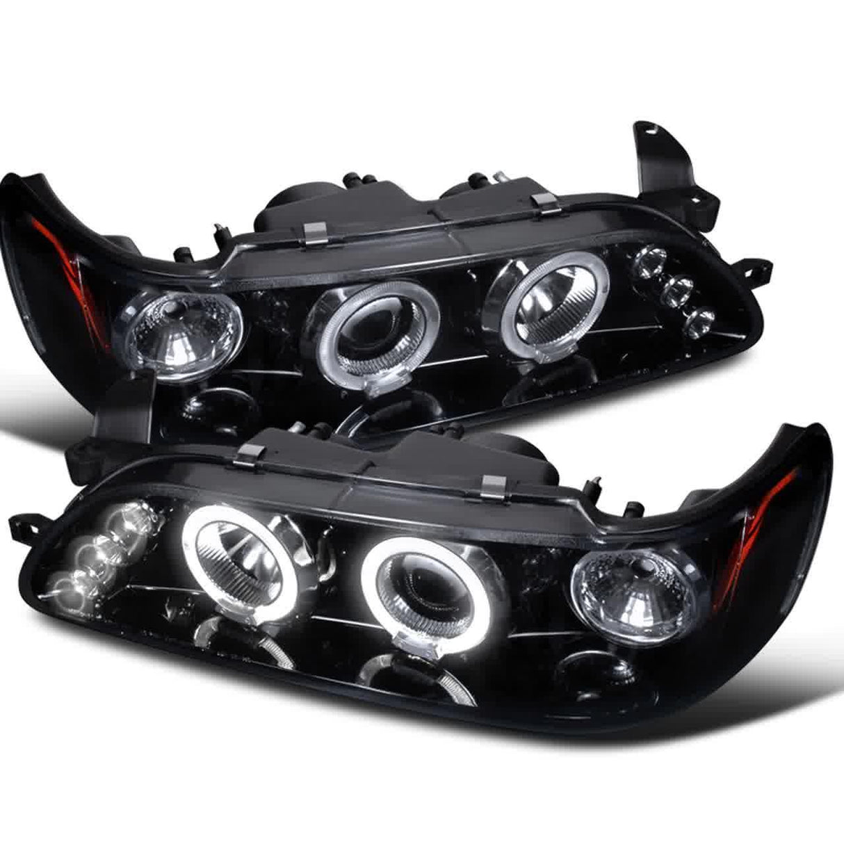 Spec-D Projector Headlights Toyota Corolla (93-97) Dual Halo LED - Black or Chrome