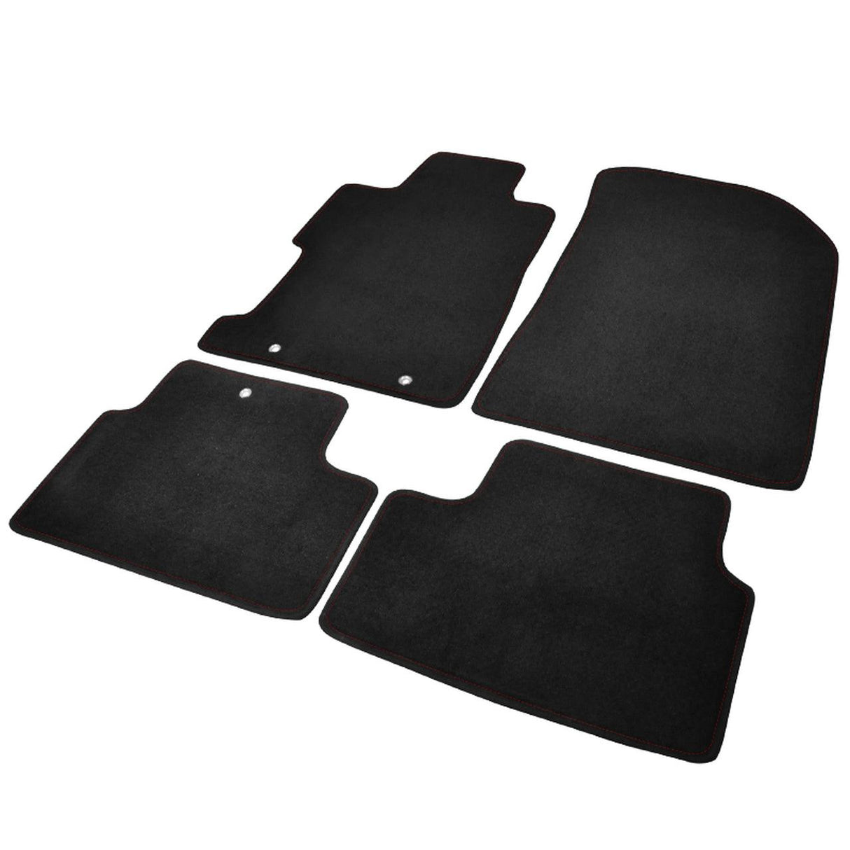 Spec-D Floor Mats Honda Civic Coupe (2006-2011) Black w/ Red Stitching - Front/Rear