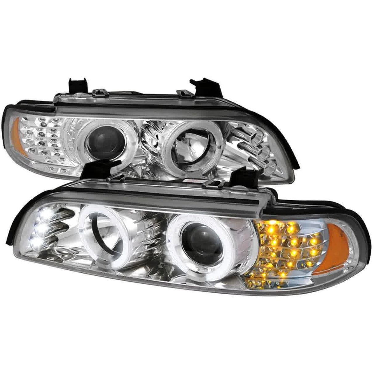 Spec-D Projector Headlights BMW E39 525i 530i 535i 540i (01-03) w/ LED Turn Signal Lights - Black or Chrome