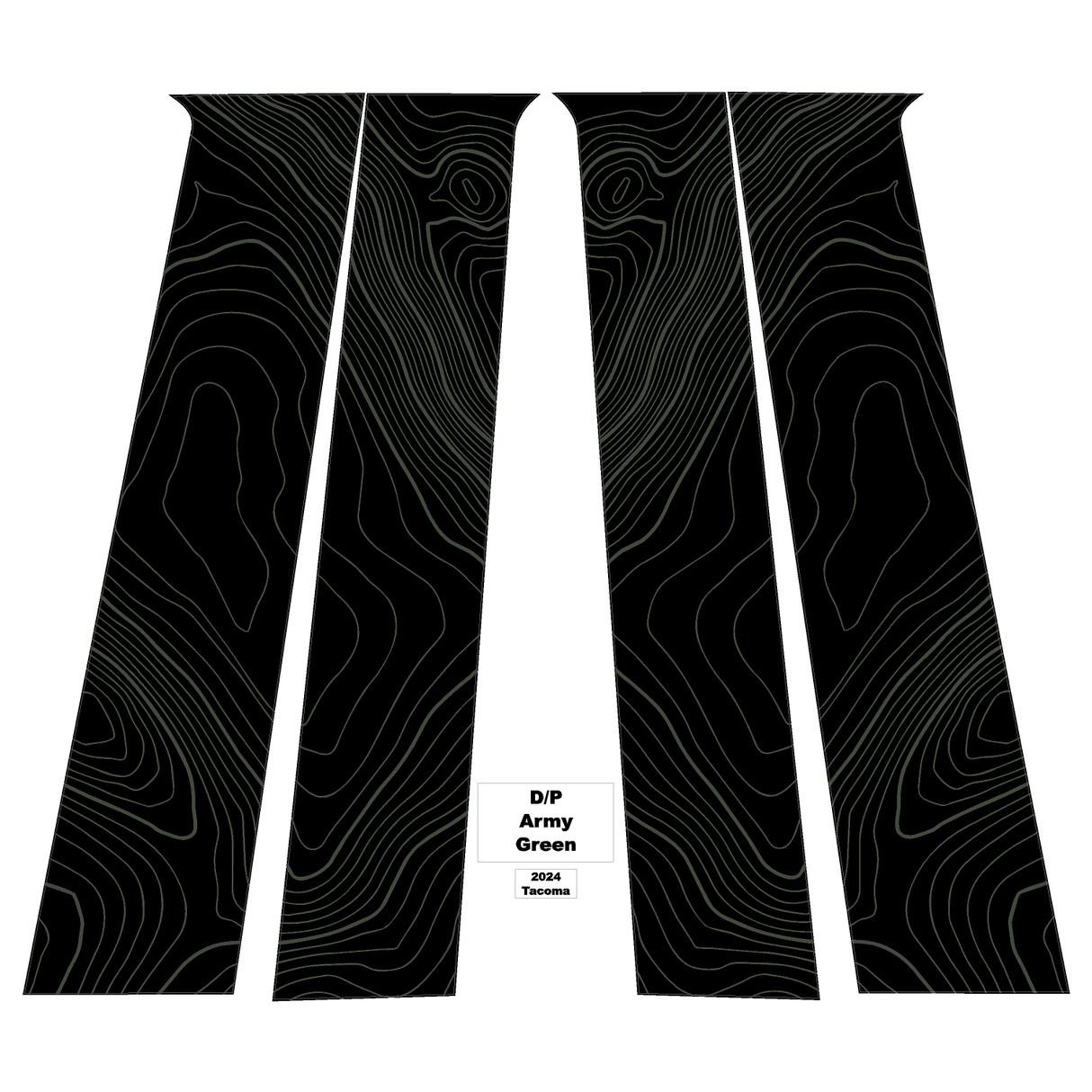 Topographic B Pillar Overlays - 2024+ Tacoma Double Cab / 2025+ 4Runner