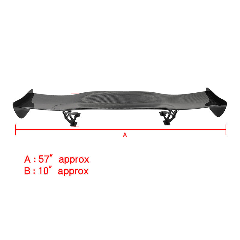 Universal 57" GT Style Racing Race Drag Trunk Spoiler 3D Carbon Fiber