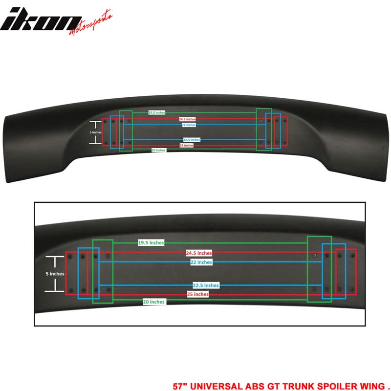 Toyota 57" Unpainted GT Style Adjustable Rear Trunk Spoiler Wing ABS