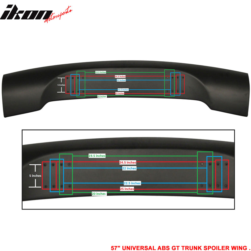 Fit For Nissan 57in ABS GT BLK Rear Span Trunk Spoiler Sports