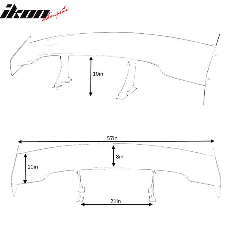 Universal 57" JDM GT RS Style 3D Rear Trunk Spoiler Wing Carbon Fiber