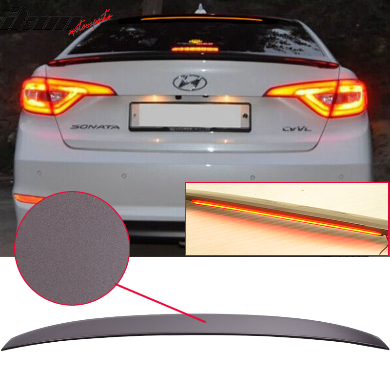 2015-2017 Hyundai Sonata Painted ABS Roof Spoiler W/ LED Light Bar