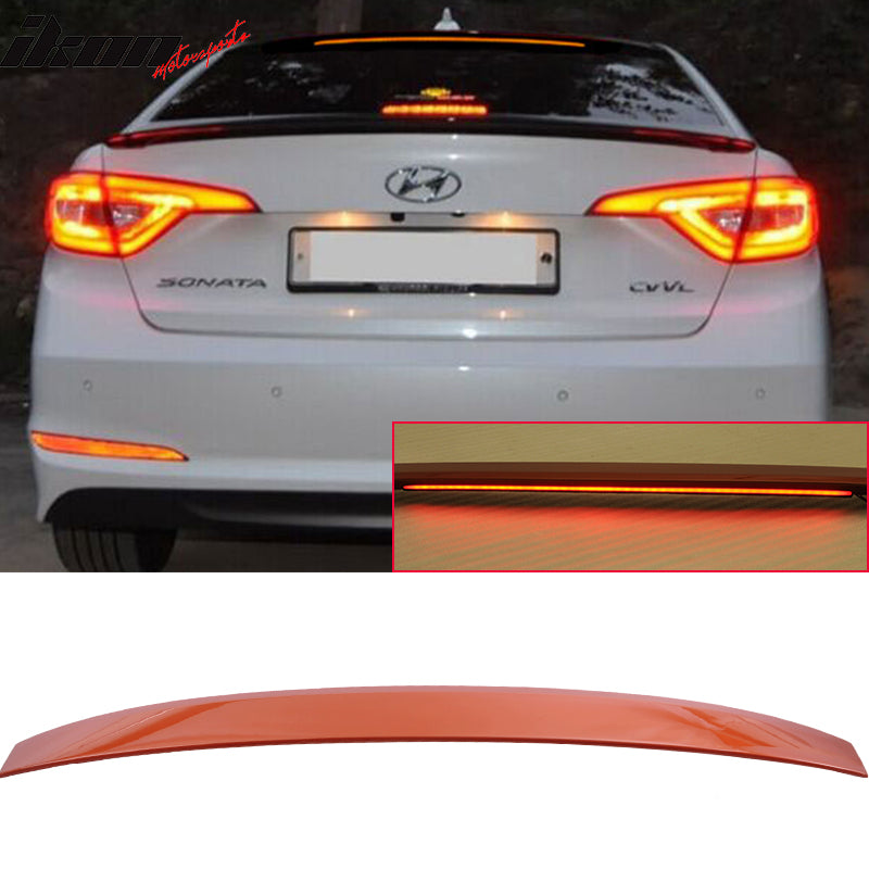 2015-2017 Hyundai Sonata Painted ABS Roof Spoiler W/ LED Light Bar