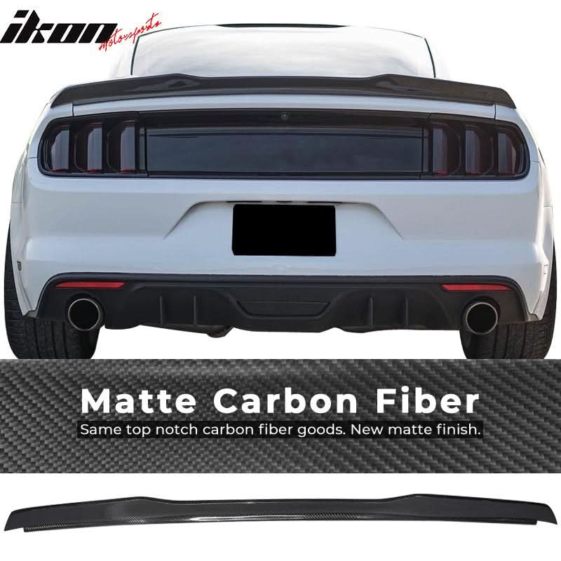 15-23Â Ford Mustang H High Kick V Rear Spoiler Wing Matte Carbon Fiber