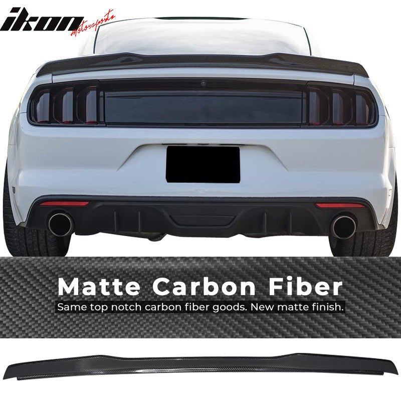 15-23Â Ford Mustang H High Kick V Rear Spoiler Wing Matte Carbon Fiber