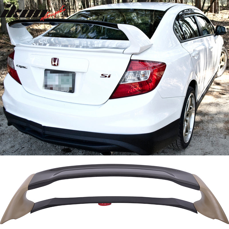 2012-2015 Honda Civic Sedan Mugen Style Painted Trunk Spoiler Wing