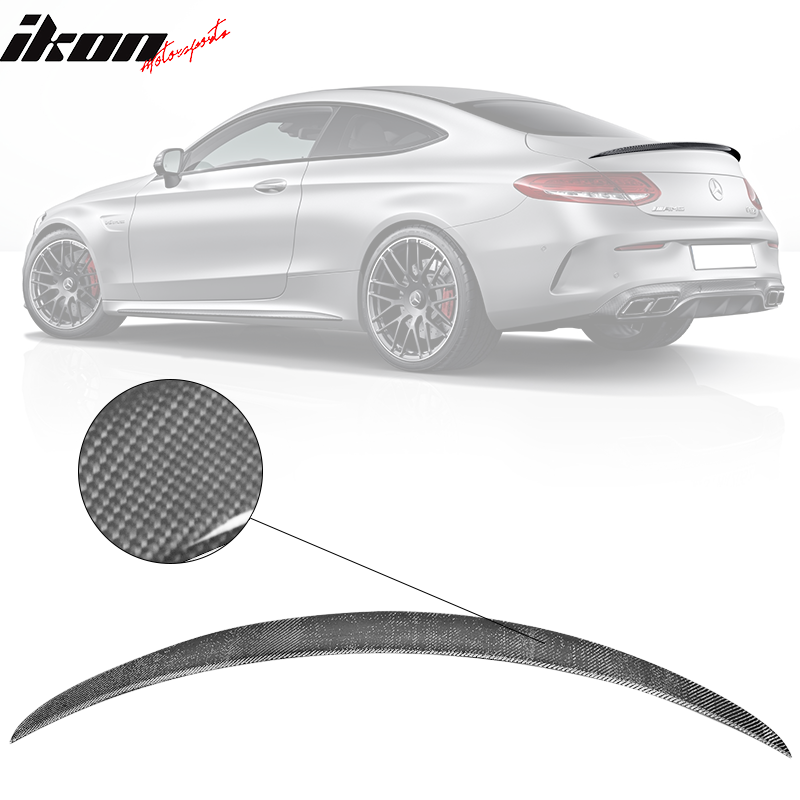 2017-2022 Benz W205 C Class Coupe AMG Style Trunk Spoiler Carbon Fiber