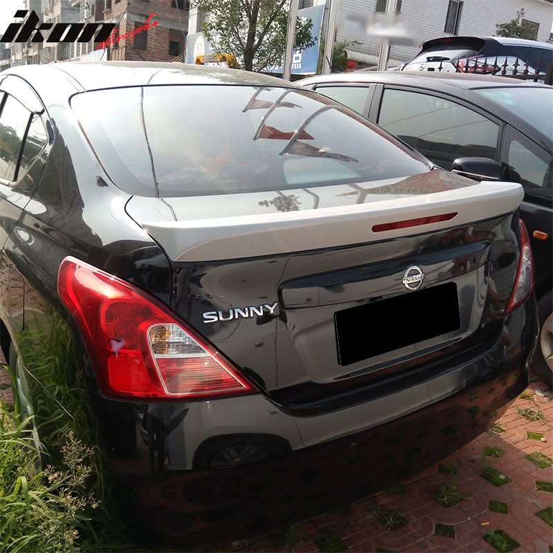 2012-2019 Nissan Versa 4 Door Matte Black Rear Spoiler Wing ABS