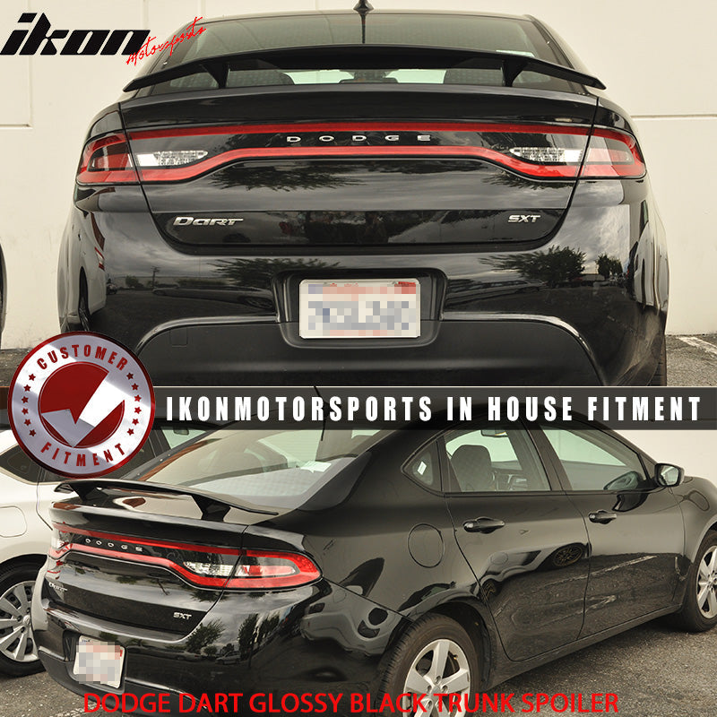 2013-2016 Dodge Dart Glossy Black Rear Trunk Spoiler 2 Post ABS Sedan