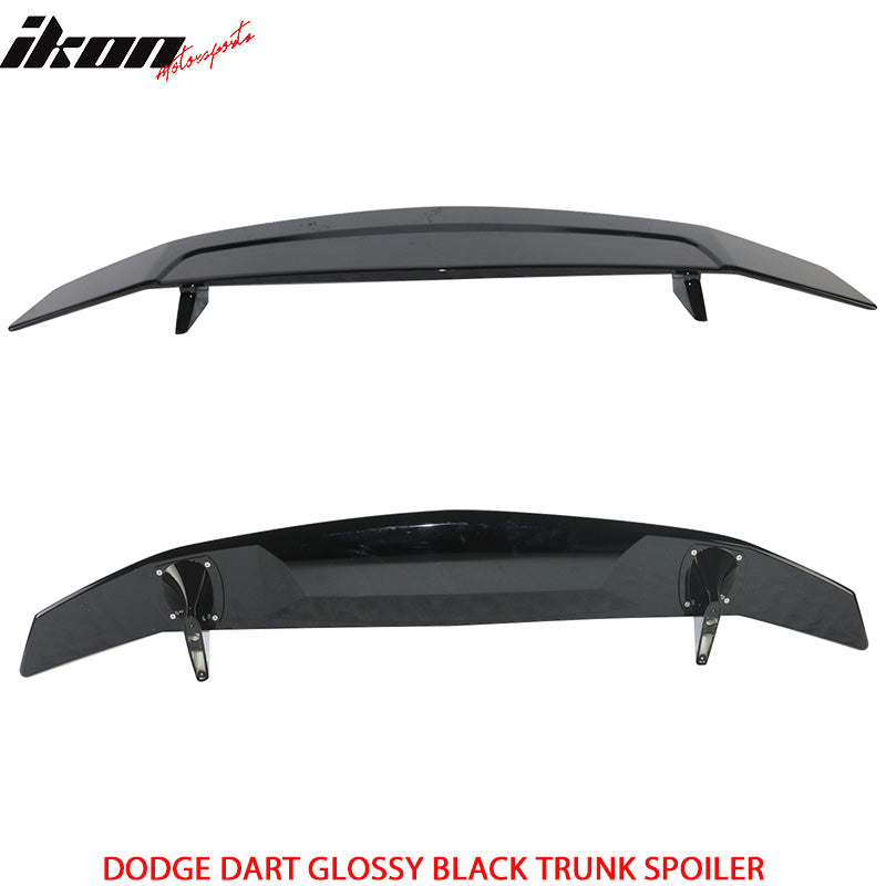 2013-2016 Dodge Dart Glossy Black Rear Trunk Spoiler 2 Post ABS Sedan