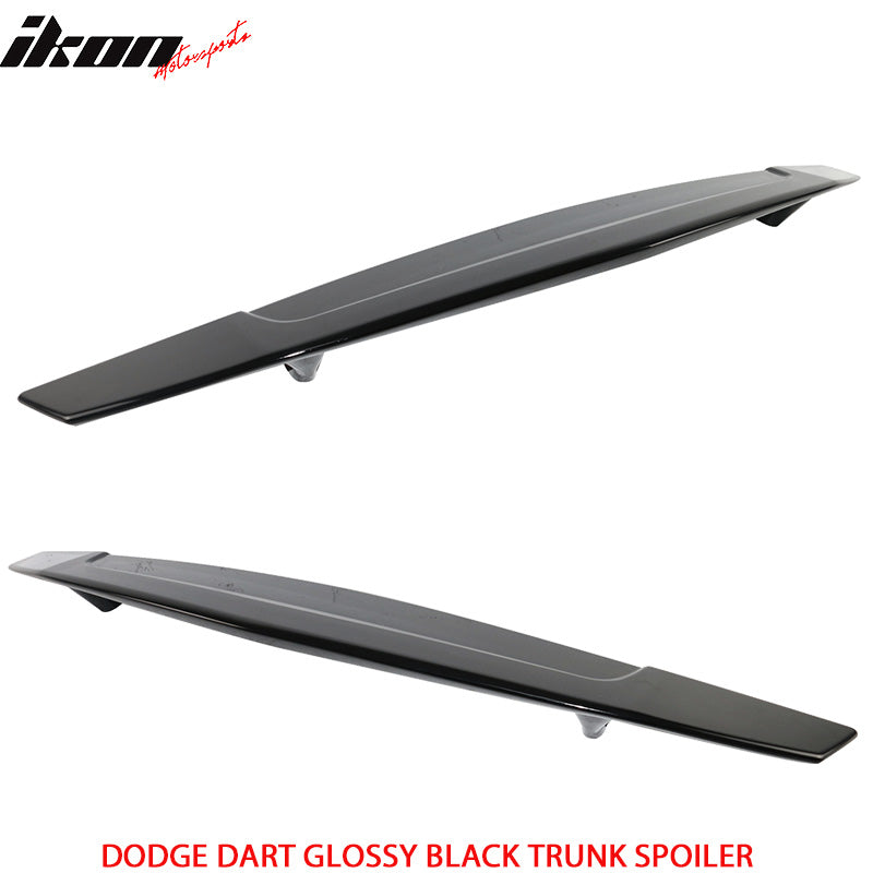 2013-2016 Dodge Dart 2 Post Glossy Black Rear Trunk Spoiler ABS