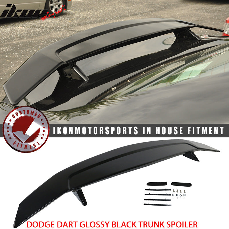 2013-2016 Dodge Dart Glossy Black Rear Trunk Spoiler 2 Post ABS Sedan
