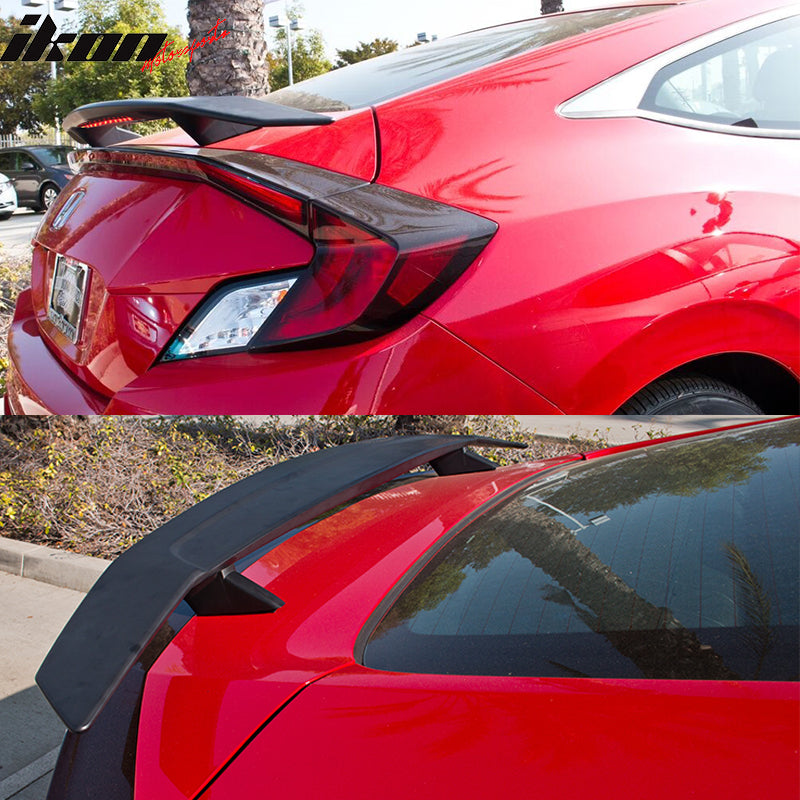 2016-2020 Honda Civic Coupe IKON Style Matte Black Rear Spoiler Wing