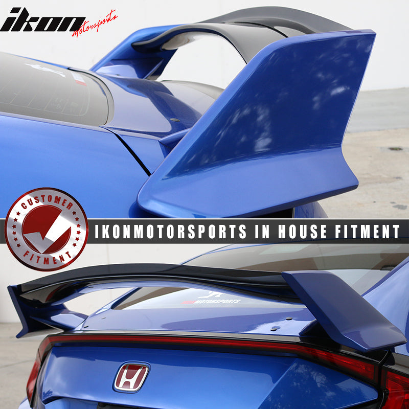 2016-2021 Honda Civic Smoke Top Gurney Flap Trunk Spoiler Acrylic