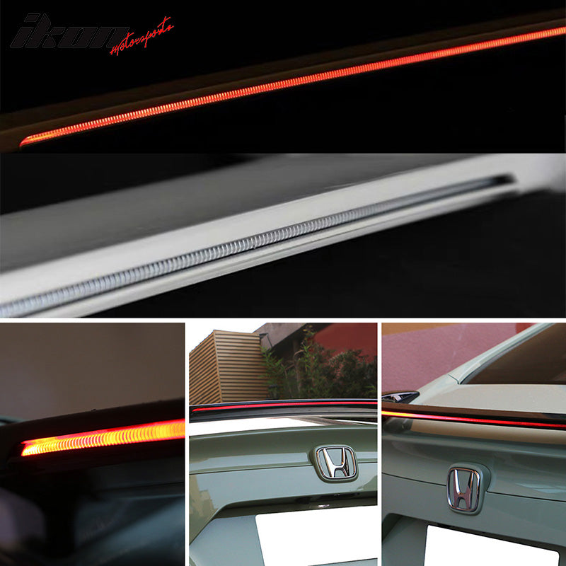 2016-2021 Honda Civic Sedan Long LED Style Trunk Spoiler Wing Lip ABS