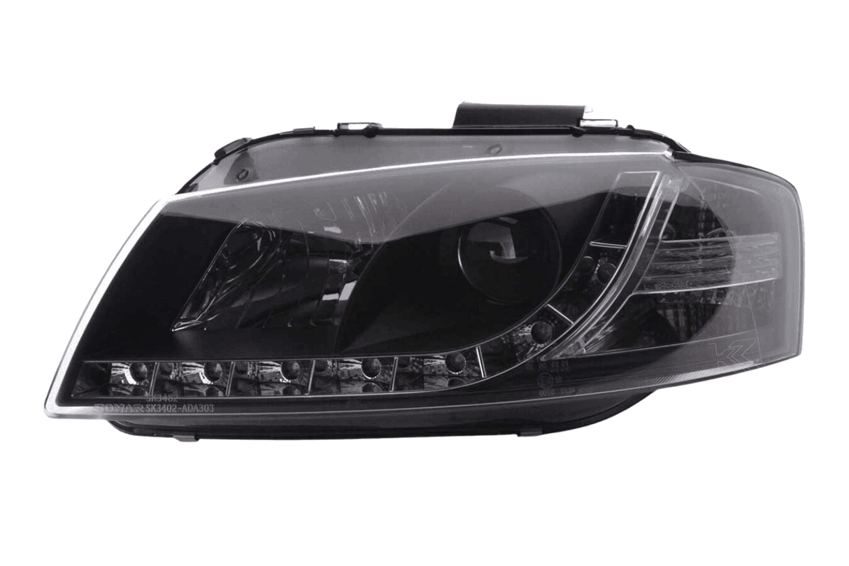 Audi A3 (8P 8PA) Black LED Headlights with Daytime Running Lights (2003-2007) - K2 Industries