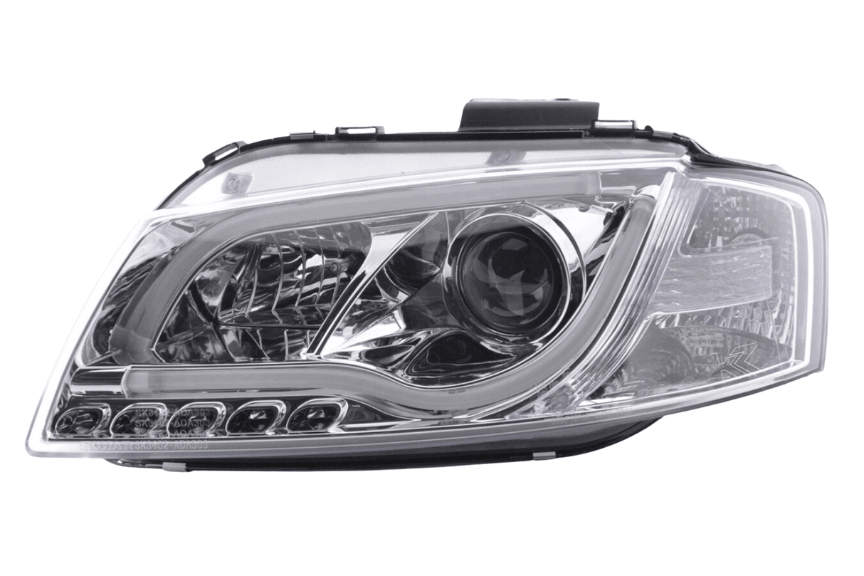Audi A3 (8P 8PA) Chrome LED Headlights with Daytime Running Lights (2003-2008) - K2 Industries