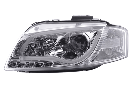 Audi A3 (8P 8PA) Chrome LED Headlights with Daytime Running Lights (2003-2008) - K2 Industries