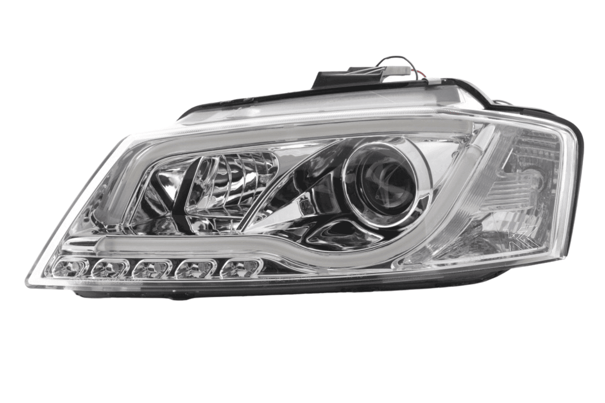 Audi A3 (8P 8PA) Chrome LED Headlights with Daytime Running Lights (2008-2012) - K2 Industries
