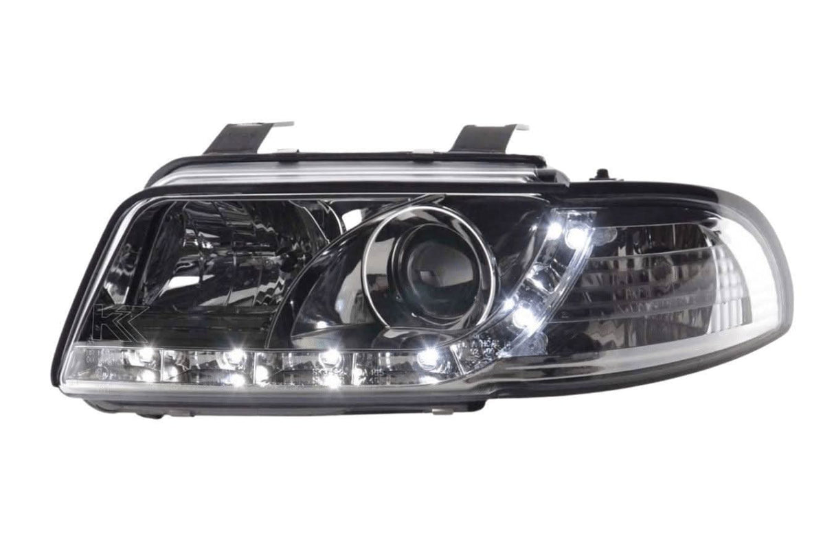 Audi A4 (B5 8D) Chrome LED Headlights with Daytime Running Lights (1995-1999) - K2 Industries