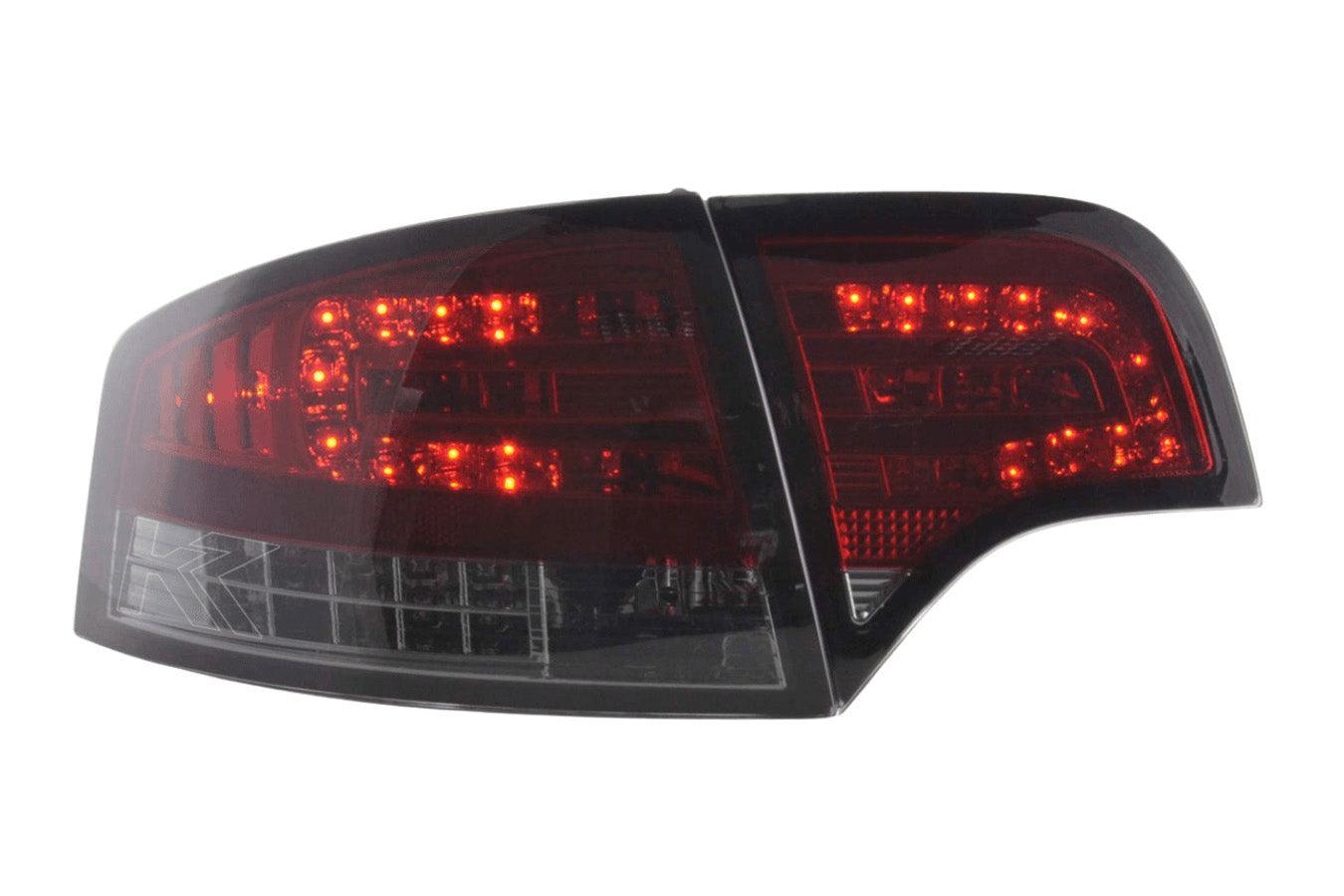 Audi A4 (B7/8E) Sedan Red Smoke LED Taillights Set w/ LED Indicators (2004-2007) - K2 Industries