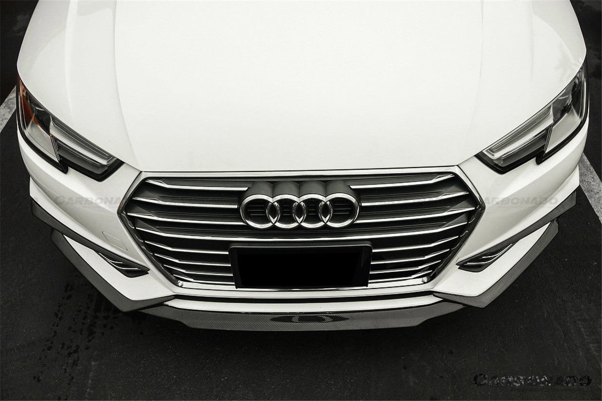 2017-2018 AUDI B9 A4 Sport S4 MD Style Carbon Fiber Front Canards